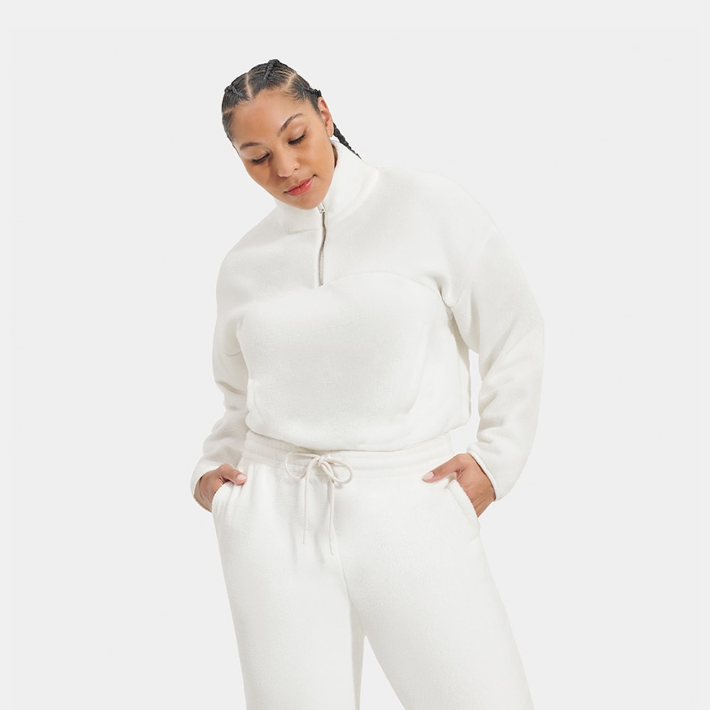 Blusa UGG Cassady Micro UGGfluff Halfzip Off White