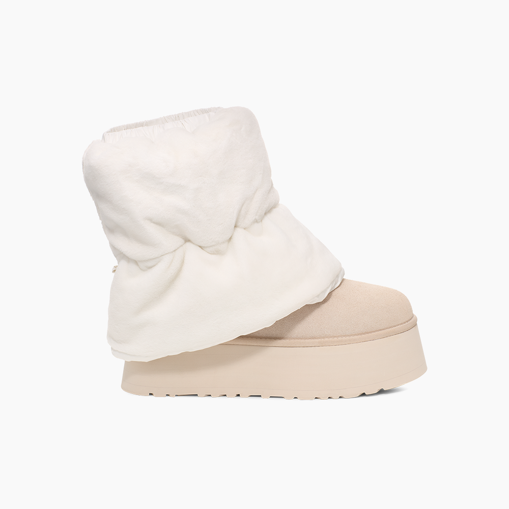 Bota UGG Classic Mini Dipper Puffer Branco