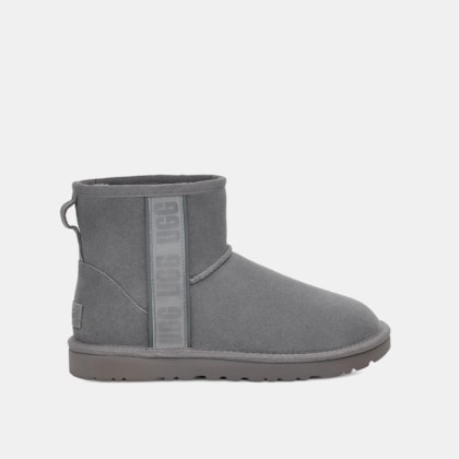 Bota UGG Classic Mini Side Logo II Cinza