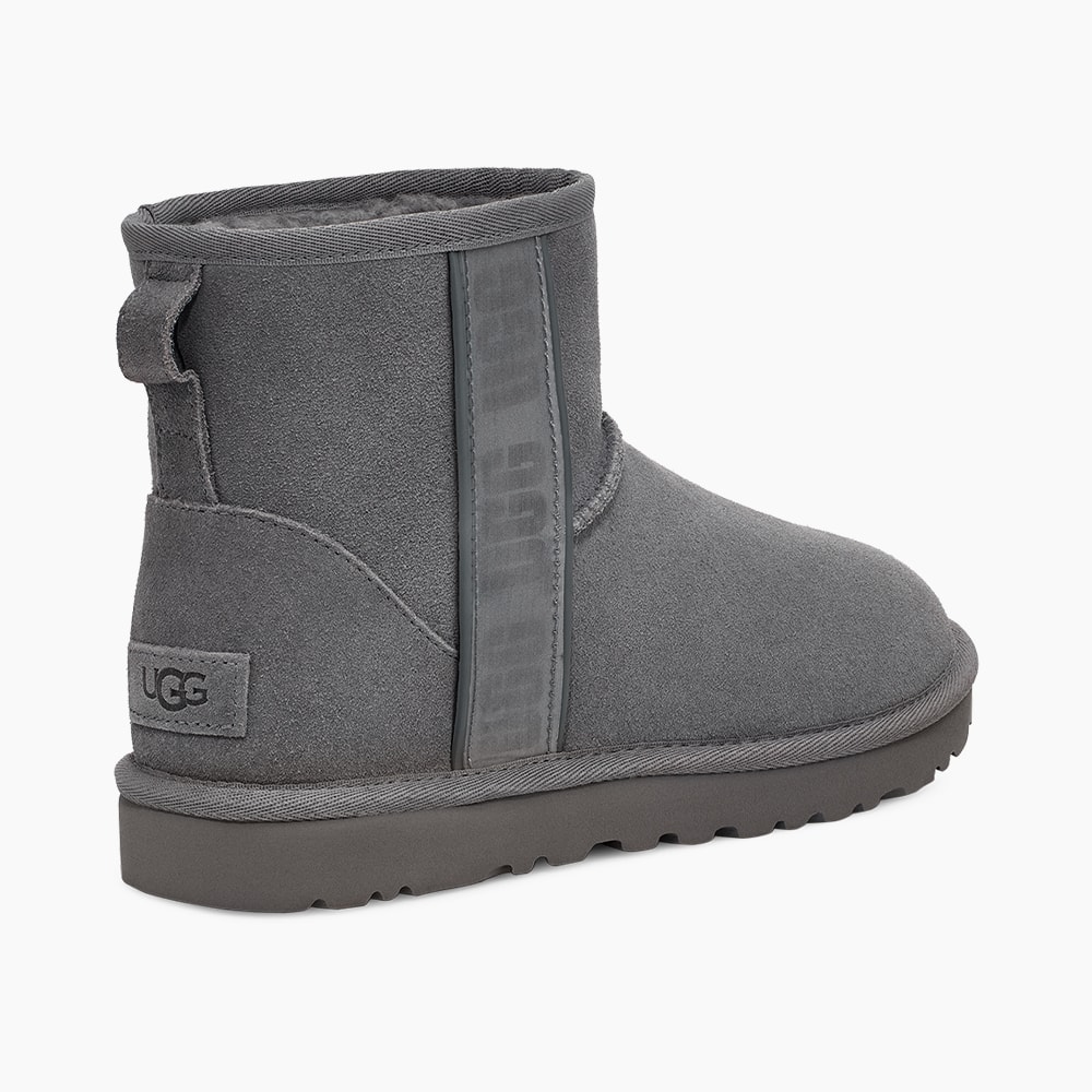 Bota UGG Classic Mini Side Logo II Cinza