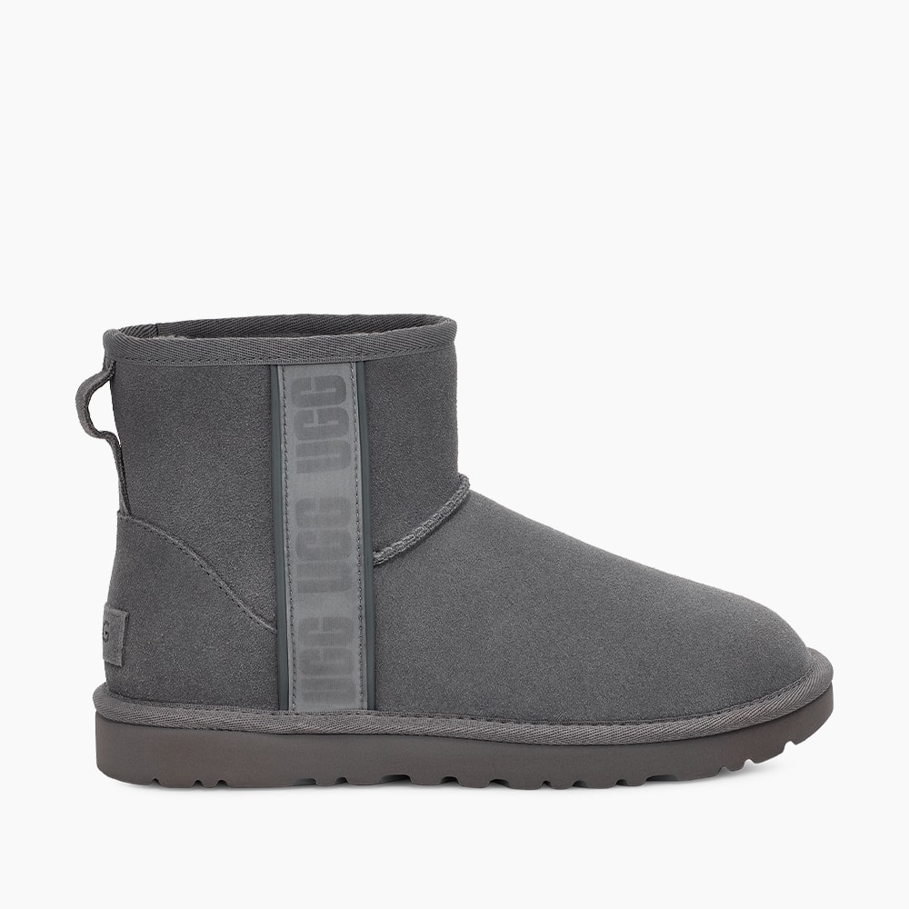 Bota UGG Classic Mini Side Logo II Cinza