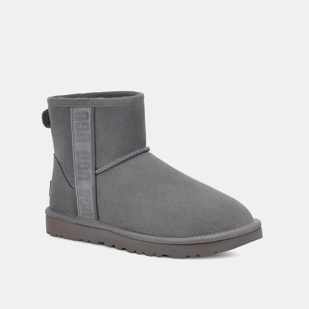 Bota UGG Classic Mini Side Logo II Cinza