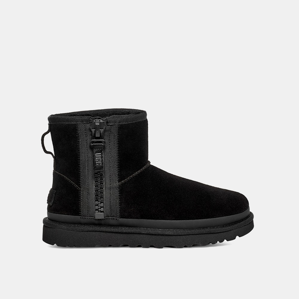 Bota UGG Classic Mini Zipper Tape Logo Preto
