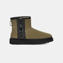 Bota UGG Classic Mini Zipper Tape Logo Verde