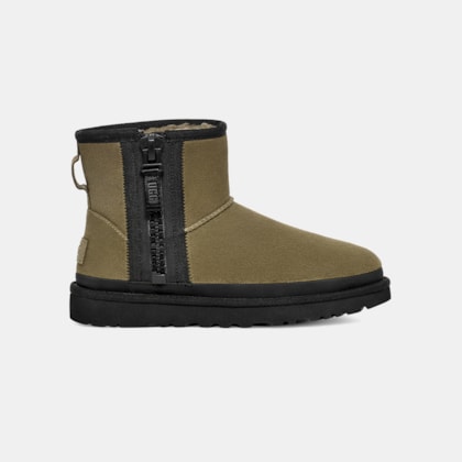 Bota UGG Classic Mini Zipper Tape Logo Verde