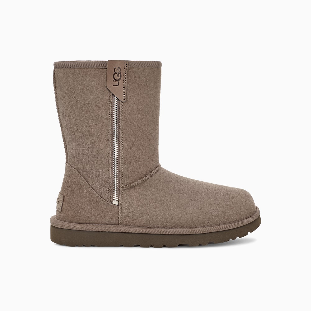 Bota UGG Classic Short Bailey Zip Cinza