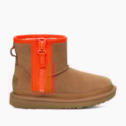 Bota UGG Juvenil Classic Mini Zipper Tape Logo