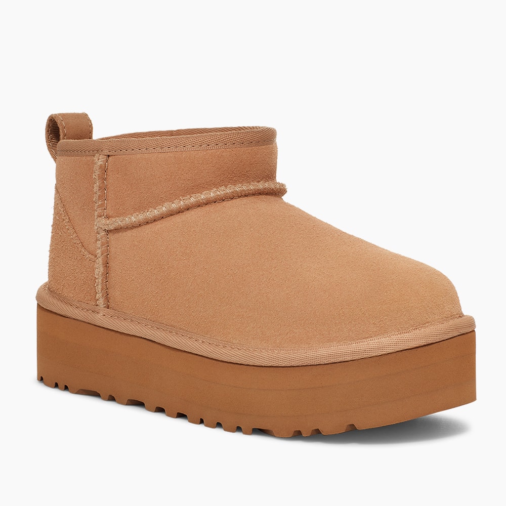 Bota UGG Juvenil Classic Ultra Mini Platform Bege