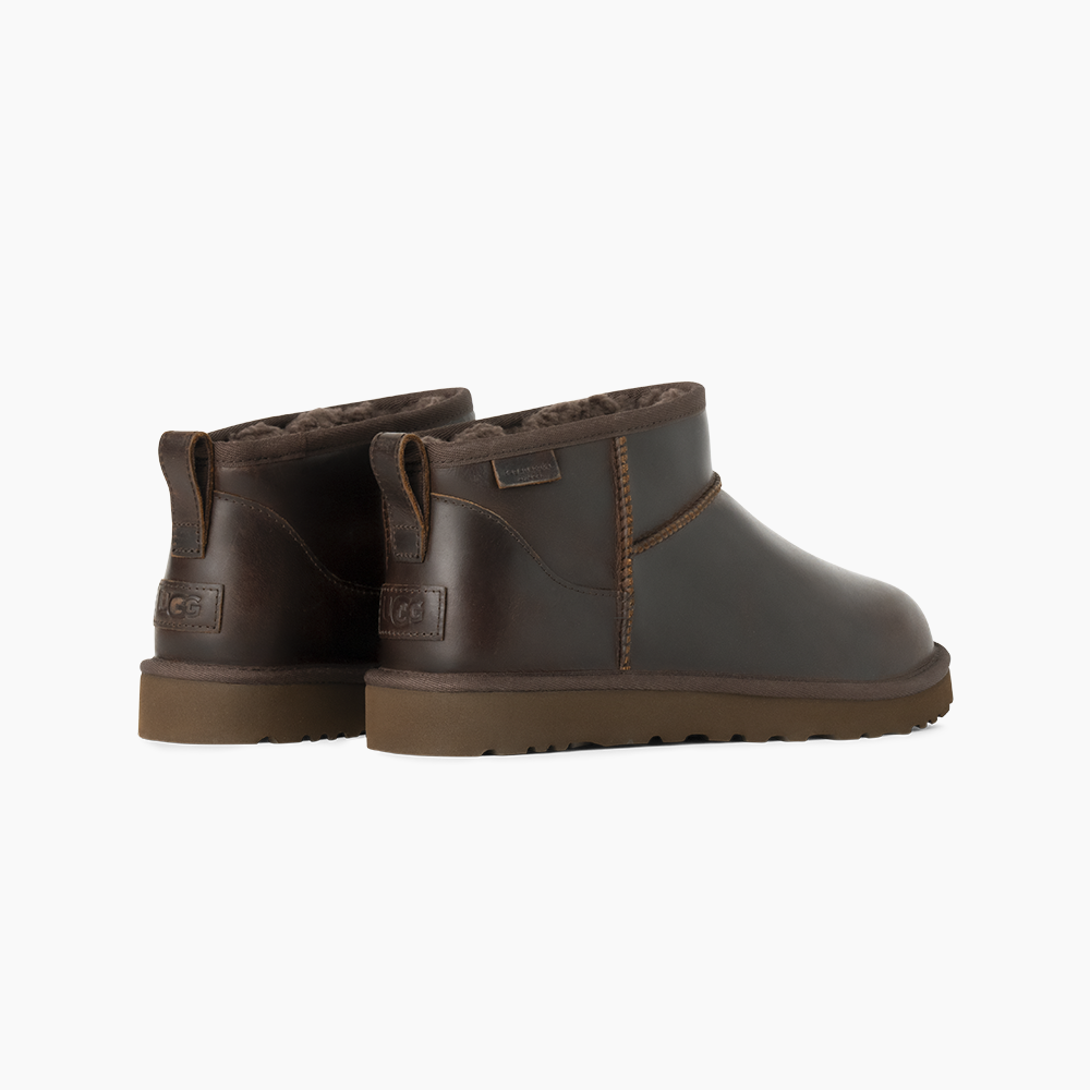 Bota UGG Masculina Classic Ultra Mini LTHR Regen Marrom