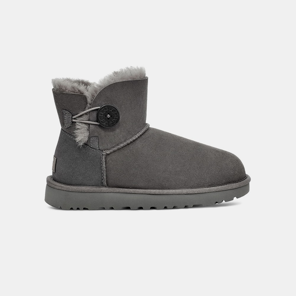 Bota Ugg Mini Bailey Button II Cinza