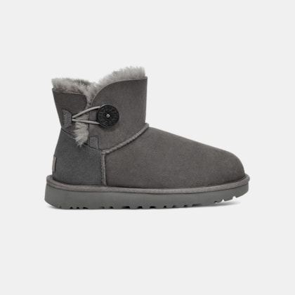 Bota Ugg Mini Bailey Button II Cinza