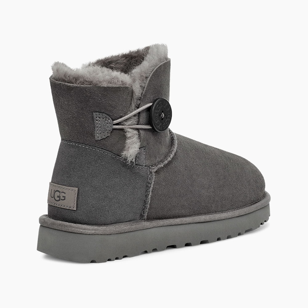 Bota Ugg Mini Bailey Button II Cinza