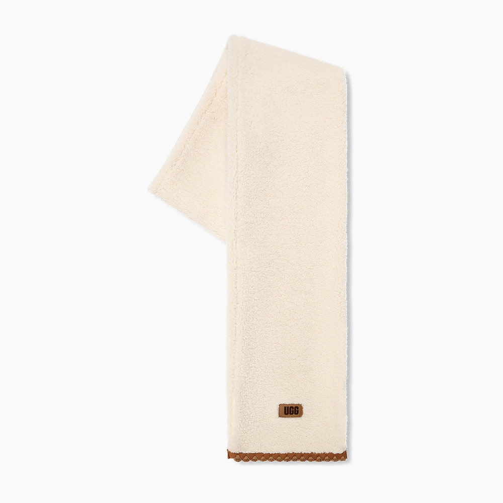 Cachecol UGG UGGfluff Scalloped Branco
