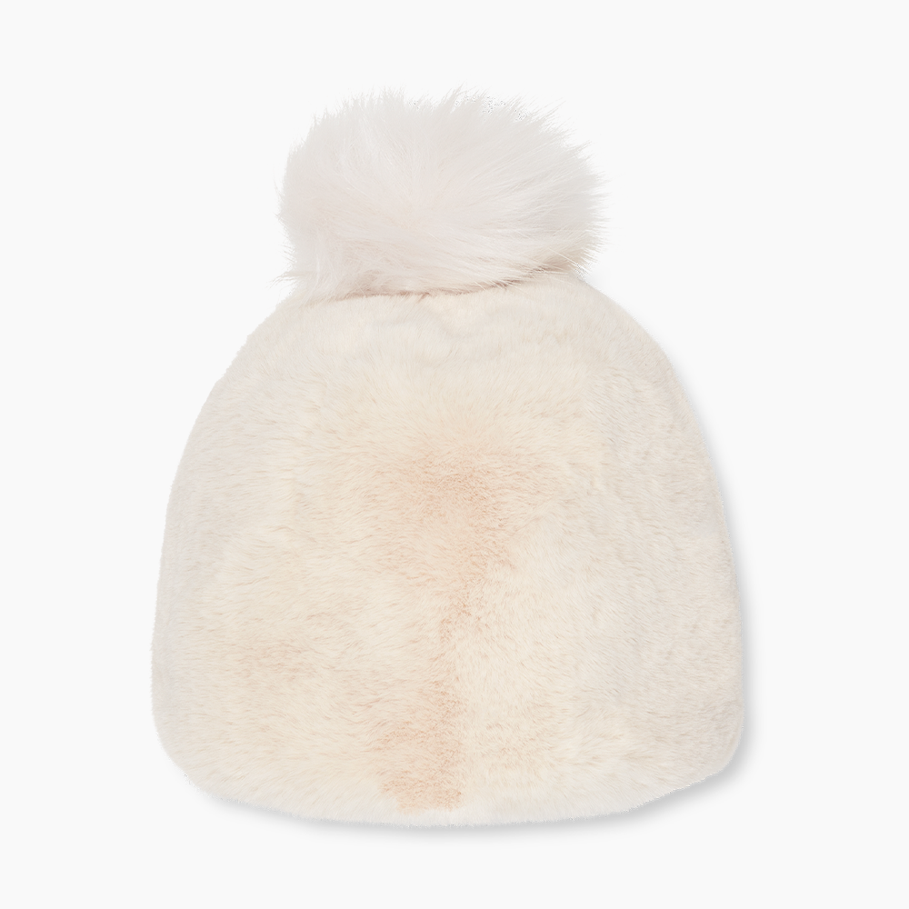 K FAUX FUR BEANIE W POM