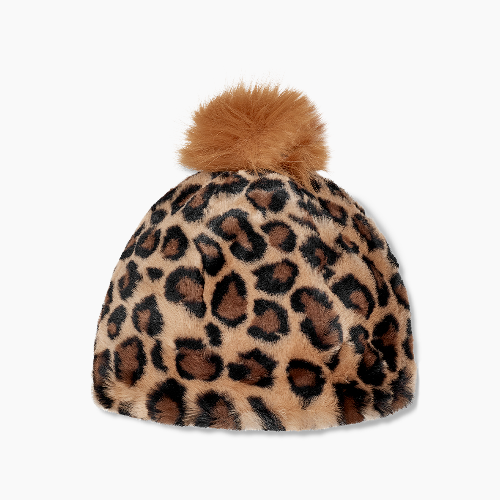 K FAUX FUR BEANIE W POM