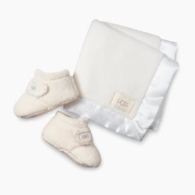 Kit Baby UGG com Bota e Cobertor Branco
