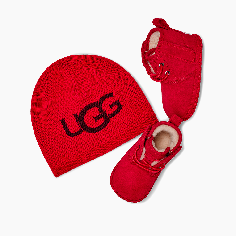 Kit UGG Baby Neumel e Gorro Vermelho