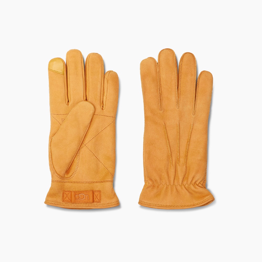 Luva UGG Masculina Couro Caramelo