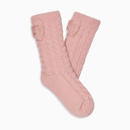 Meia UGG Laila Bow Fleece Lined Rosa