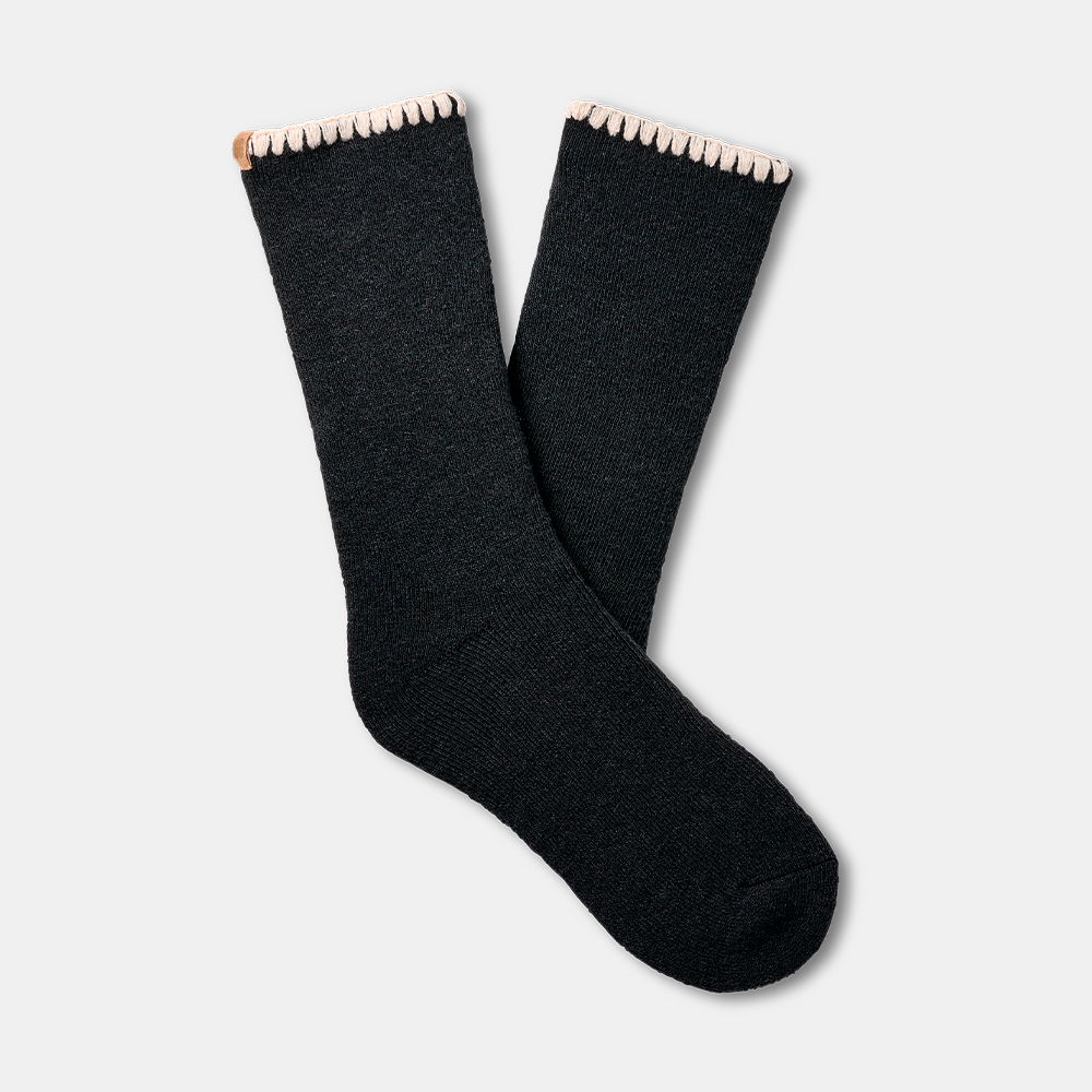 Meia UGG Marleny Whipstitch Crew Preto
