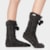 Meia Ugg Pom Pom Fleece Lined Crew Sock Cinza