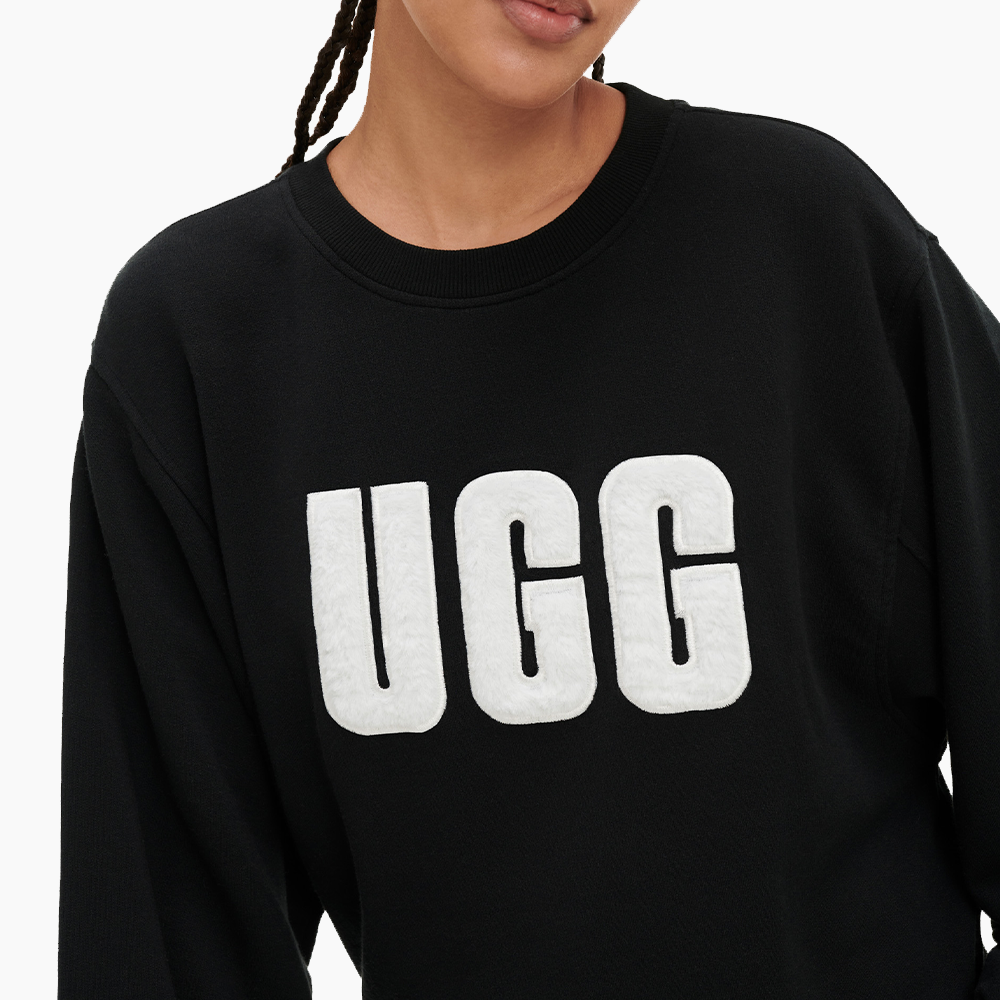 Moletom UGG Madeline Fuzzy Logo Crewneck Preto