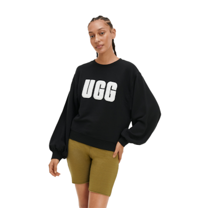 Moletom UGG Madeline Fuzzy Logo Crewneck Preto