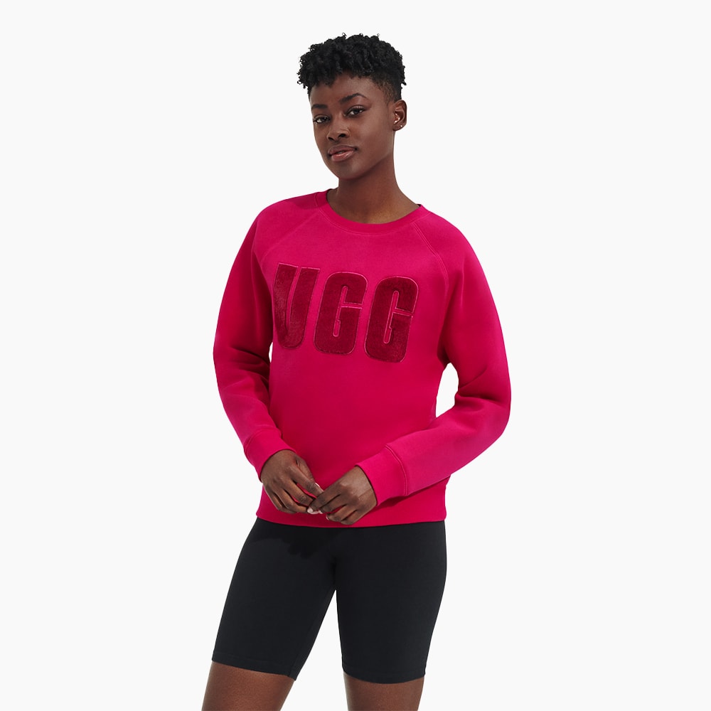 Moletom UGG Madeline Fuzzy Logo Crewneck Rosa