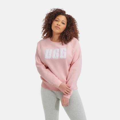 Moletom UGG Madeline Fuzzy Logo Crewneck Rosa