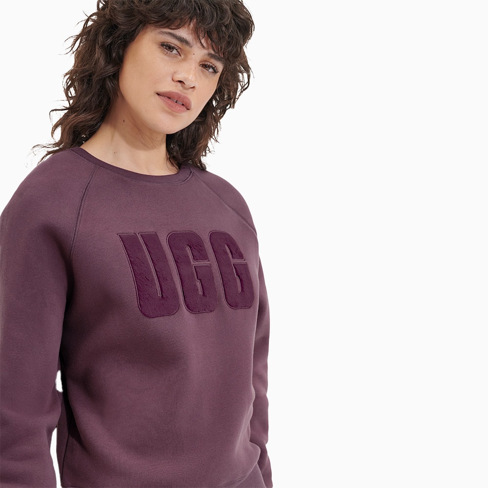 Moletom UGG Madeline Fuzzy Logo Crewneck Vinho