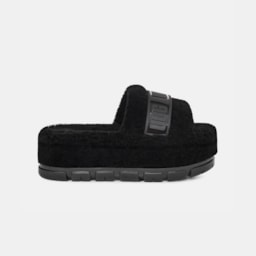 Sandália Flat UGG Fluffita Clear Preto
