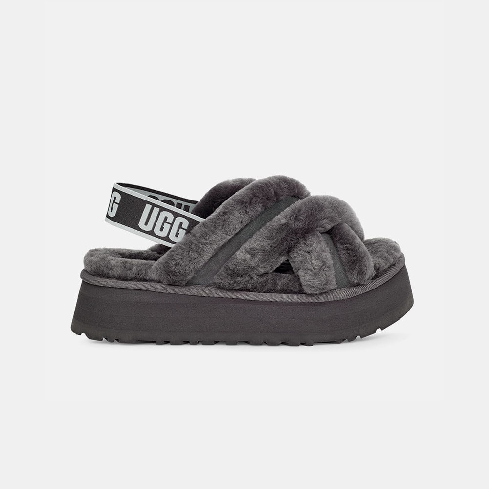  Sandália UGG Disco Cross Slide Cinza