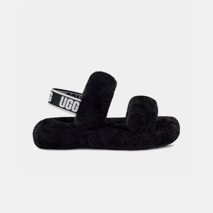 Sandália UGG Fluff Oh Yeah Slide Juvenil Preto