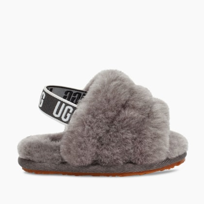 Sandália UGG Fluff Yeah  Slide Baby Cinza