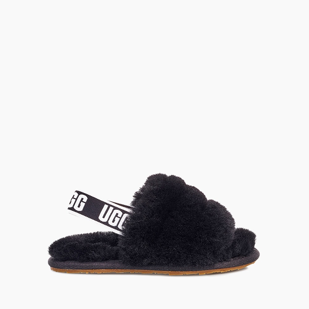 Sandália UGG Fluff Yeah Slide Infantil Preto