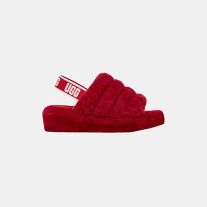 Sandália UGG Fluff Yeah Slide Infantil Vermelho