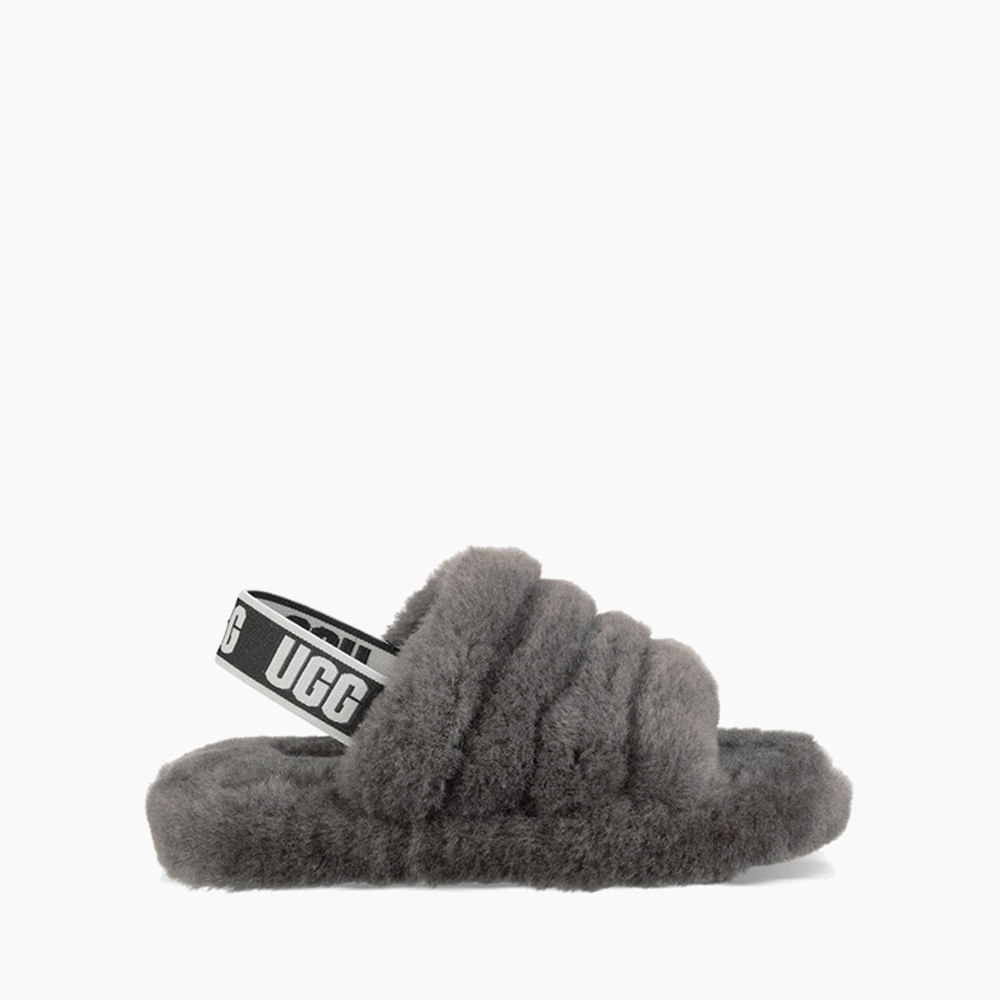 Sandália UGG Fluff Yeah Slide Juvenil Cinza