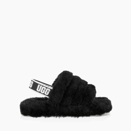 Sandália UGG Fluff Yeah Slide Juvenil Preto