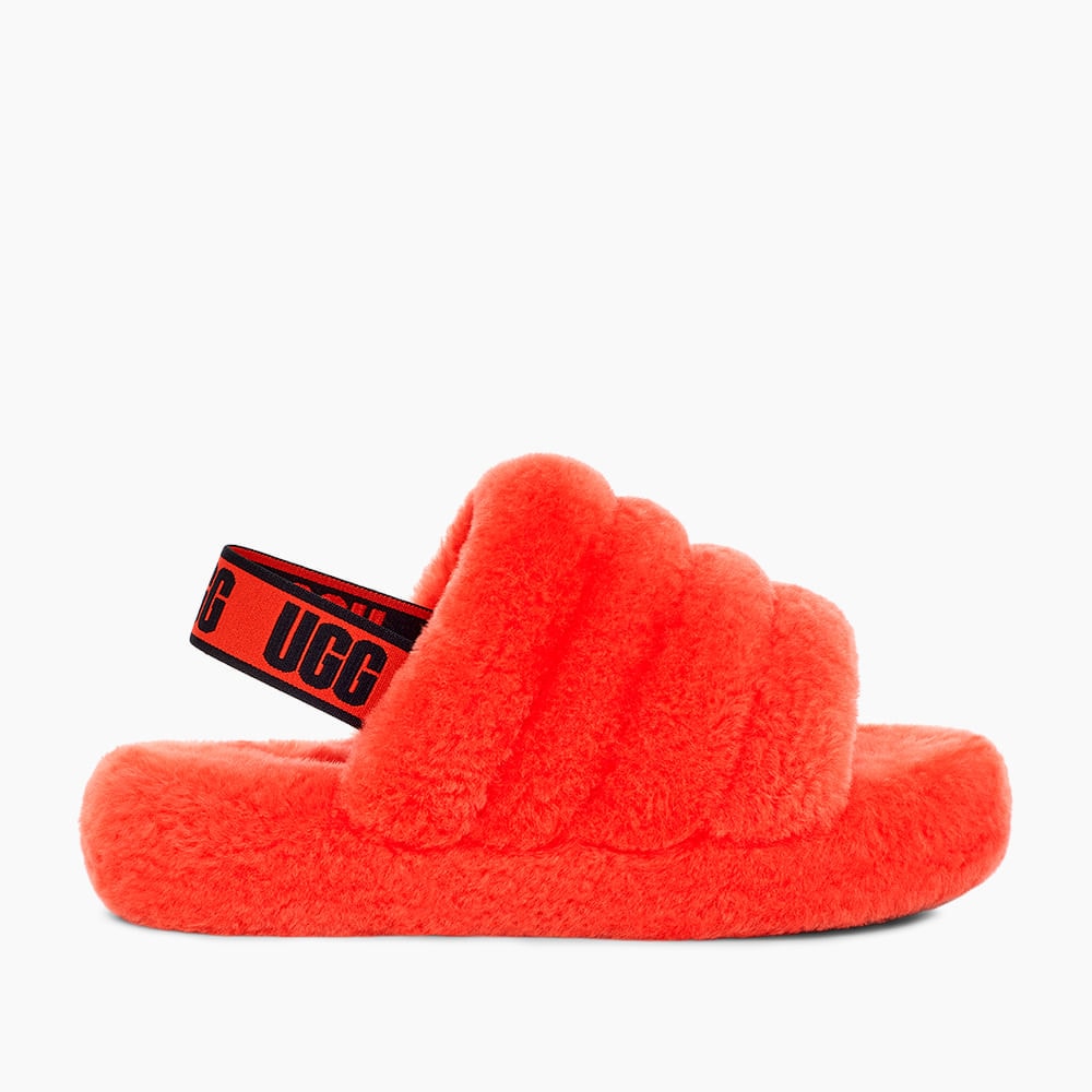 Sandália UGG Fluff Yeah Slide Juvenil Vermelho