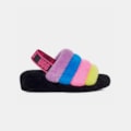 Sandália UGG Fluff Yeah Slide Stripes Preto