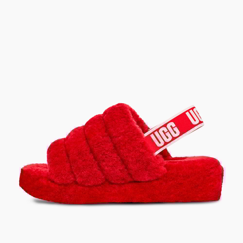 Sandália UGG Fluff Yeah Slide Vermelho