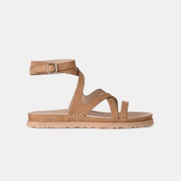 Sandália UGG Goldengaze Embossed Ankle Wrap Bege