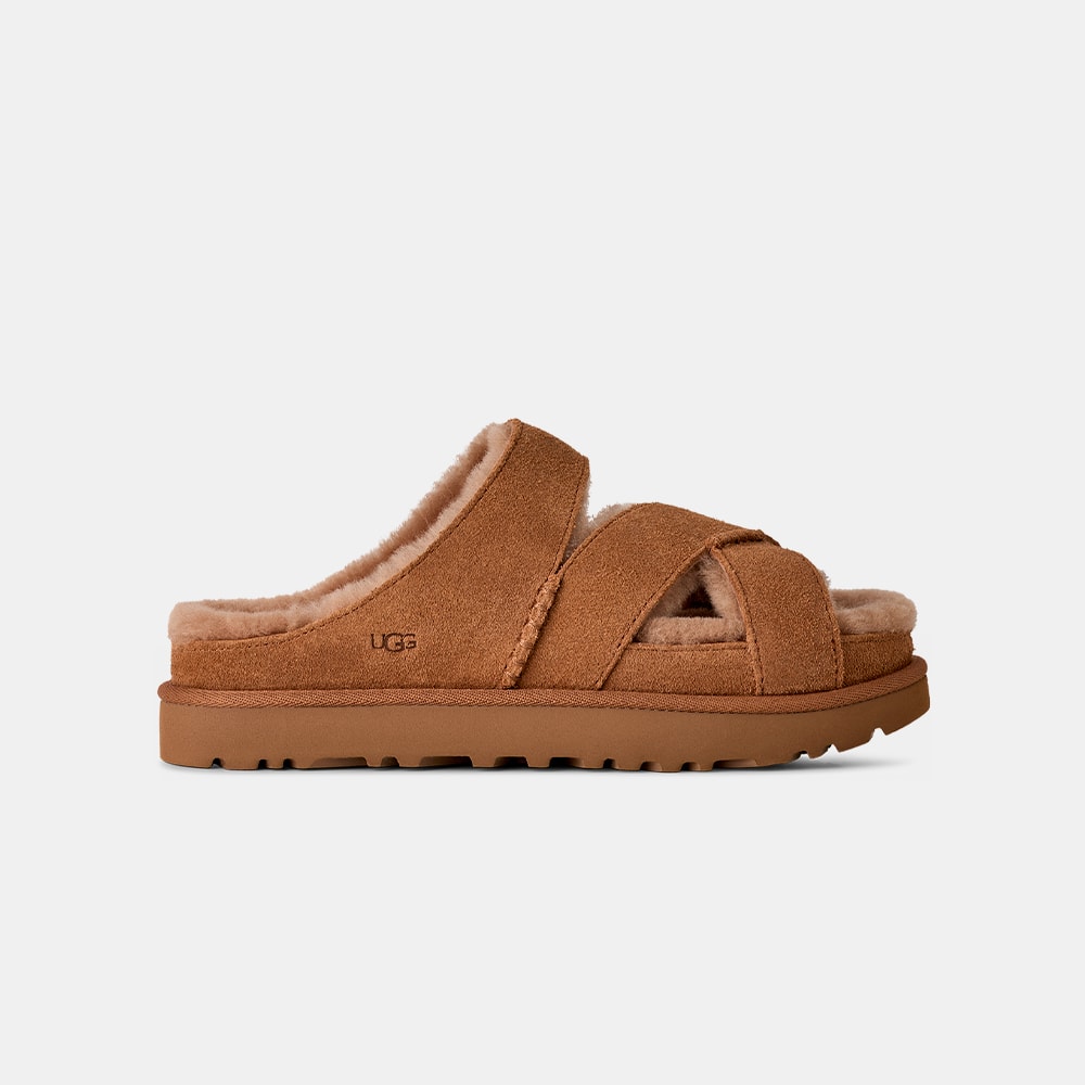 Sandália UGG Greenport Cross Strap Slide Caramelo