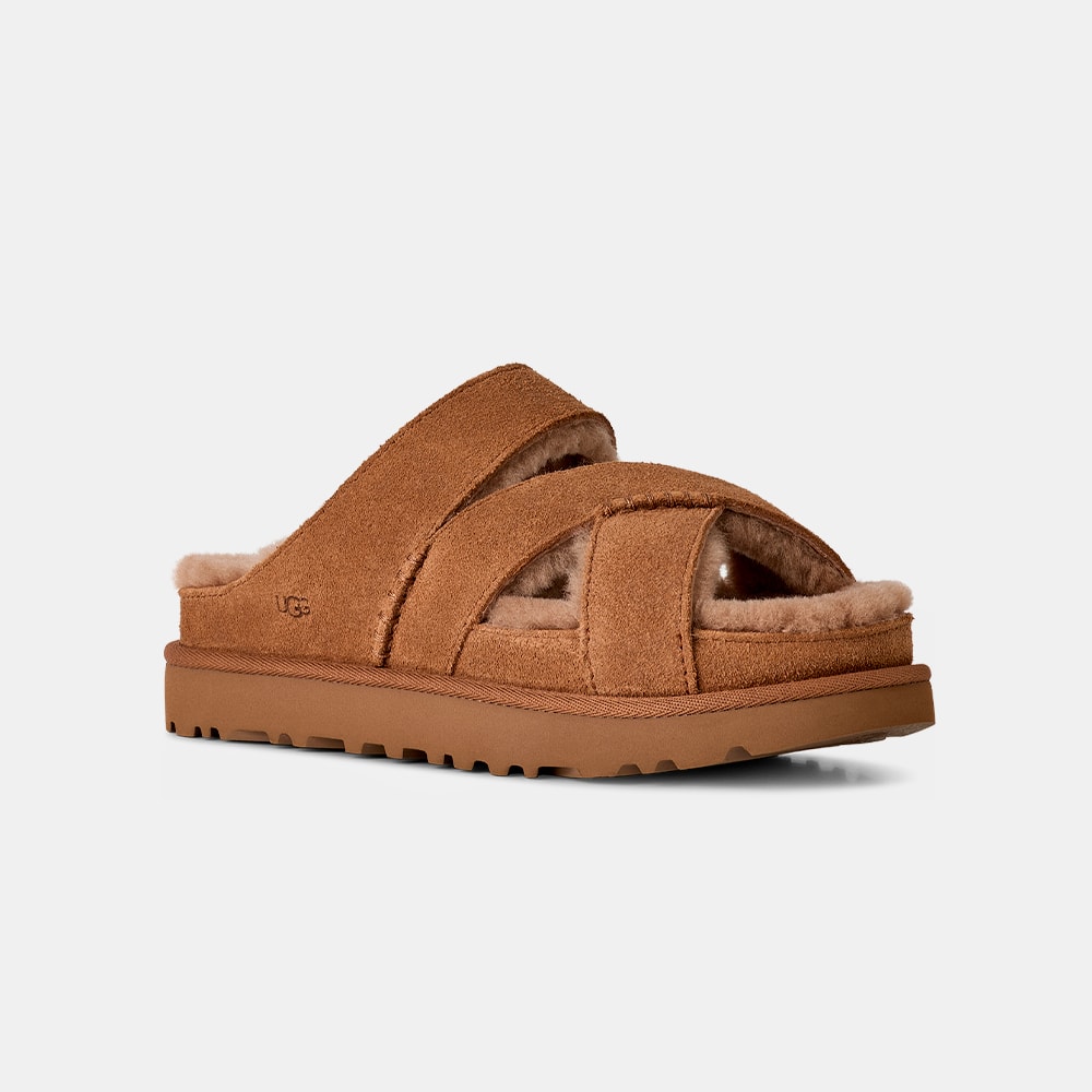 Sandália UGG Greenport Cross Strap Slide Caramelo