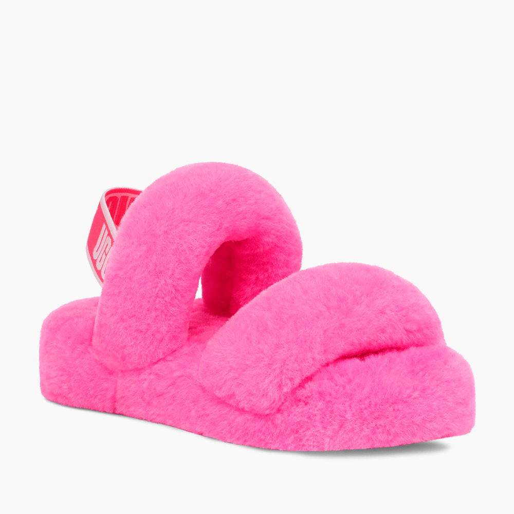 Sandália UGG Juvenil Fluff Oh Yeah Slide Juvenil Rosa