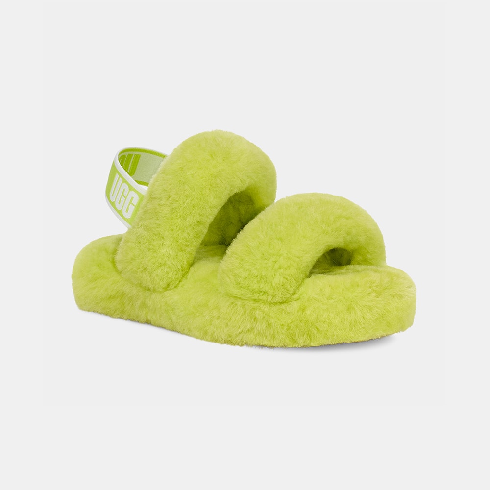 Sandália UGG Juvenil Fluff Oh Yeah Slide Juvenil Verde
