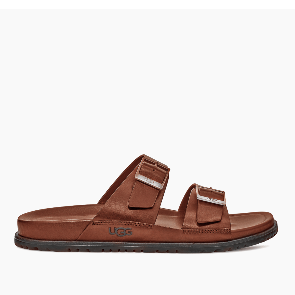 Sandália UGG Masculina Wainscott Buckle Slide Marrom