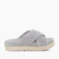Slide UGG Fuzz Sugar Terry Cross Cinza