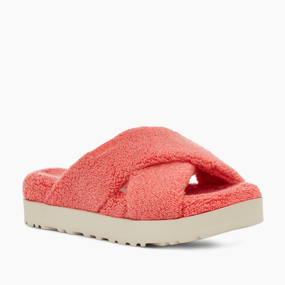 Slide UGG Fuzz Sugar Terry Cross Rosa