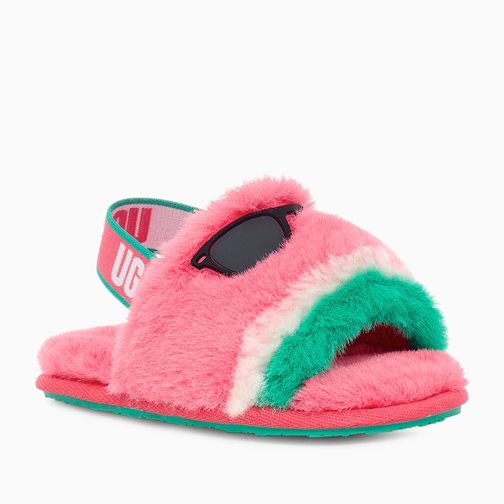Slide UGG Infantil Fluff Yeah Watermelon Stuffie Rosa